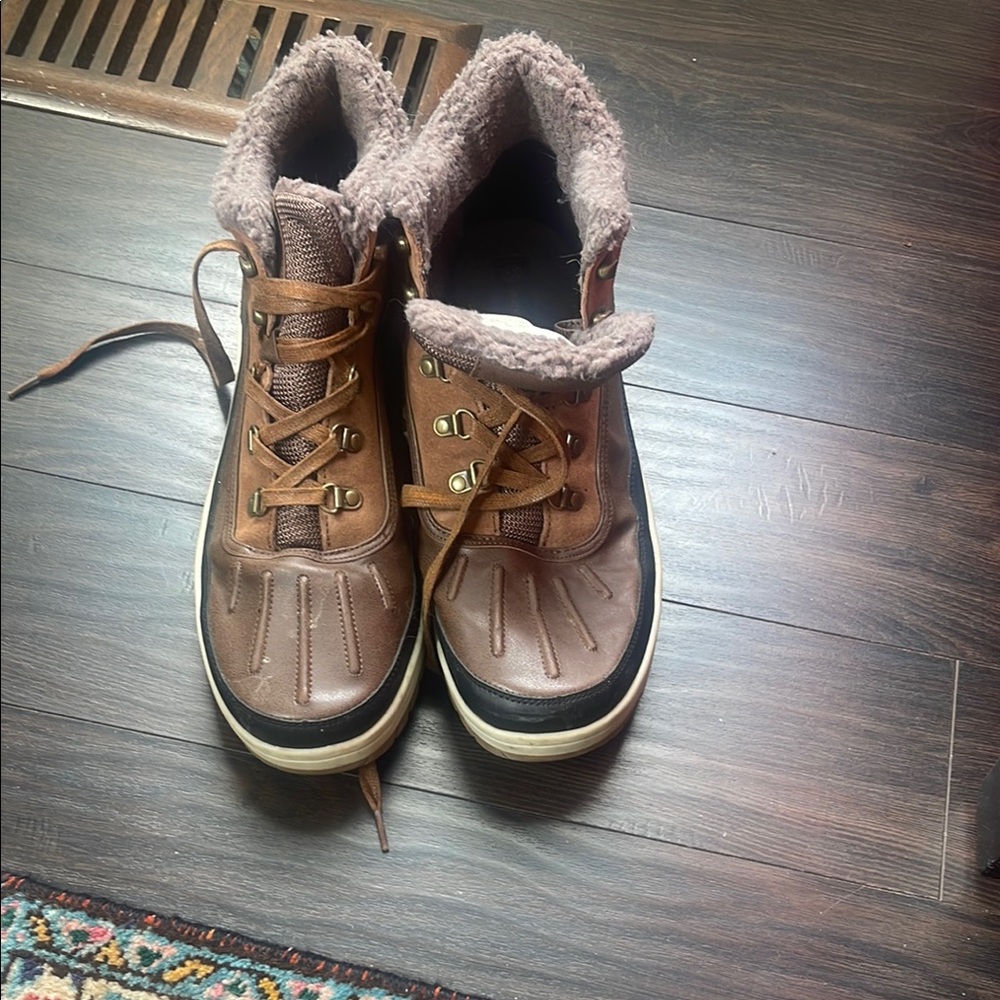 Brown mens Shoes with Fur Lining